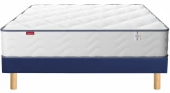 MERINOS Ensemble sommier et matelas Sweety - Bleu Nuit - 140 x 190 cm