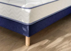 MERINOS Ensemble sommier et matelas Sweety - Bleu Nuit - 140 x 190 cm