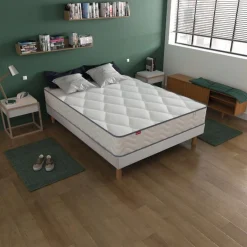 MERINOS Ensemble sommier et matelas Sweety - Gris - 140 x 190 cm