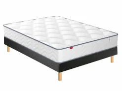 MERINOS Ensemble sommier et matelas Sweety - Anthracite - 140 x 190 cm