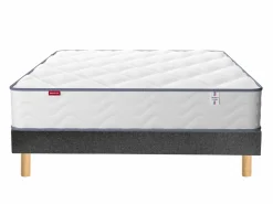 MERINOS Ensemble sommier et matelas Sweety - Anthracite - 140 x 190 cm