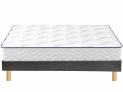 MERINOS Ensemble sommier et matelas Sweety - Anthracite - 140 x 190 cm