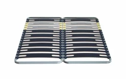 MERINOS Sommier cadre métal à lattes 3 zones 4 cm - 2 x 80 x 200 cm