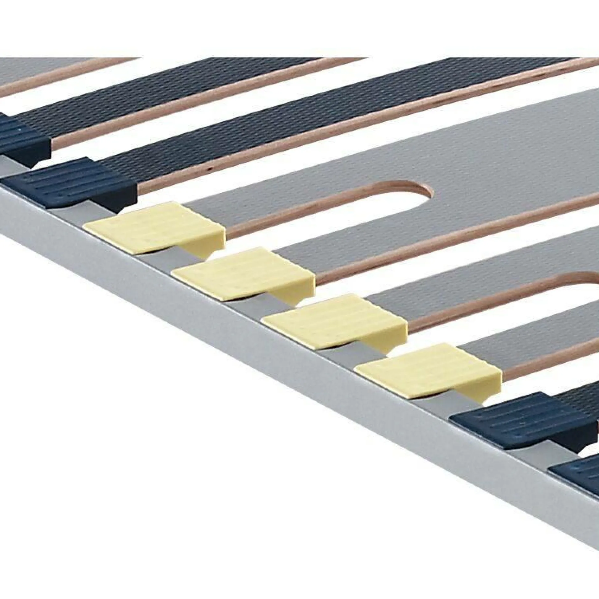 MERINOS Sommier cadre métal à lattes 3 zones 4 cm - 90 x 190 cm