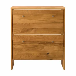 Meuble à chaussures bois massif 2 tiroirs Cyriel - Chêne Massif