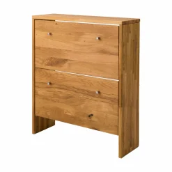 Meuble à chaussures bois massif 2 tiroirs Cyriel - Chêne Massif