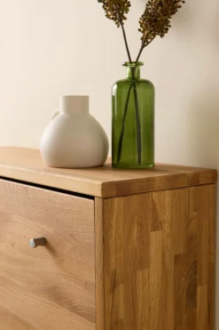 Meuble à chaussures bois massif 2 tiroirs Cyriel - Chêne Massif