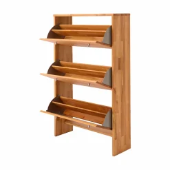 Meuble à chaussures bois massif 3 tiroirs Cyriel - Hêtre Massif