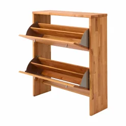 Meuble à chaussures en hêtre massif Cyriel