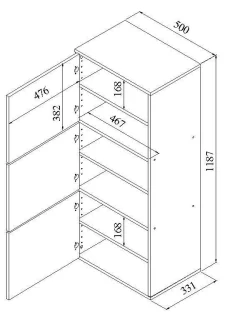 Meuble à chaussures Morance - Blanc/Chêne Naturel