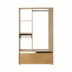 Meuble d'entrée blanc et décor bois Paul