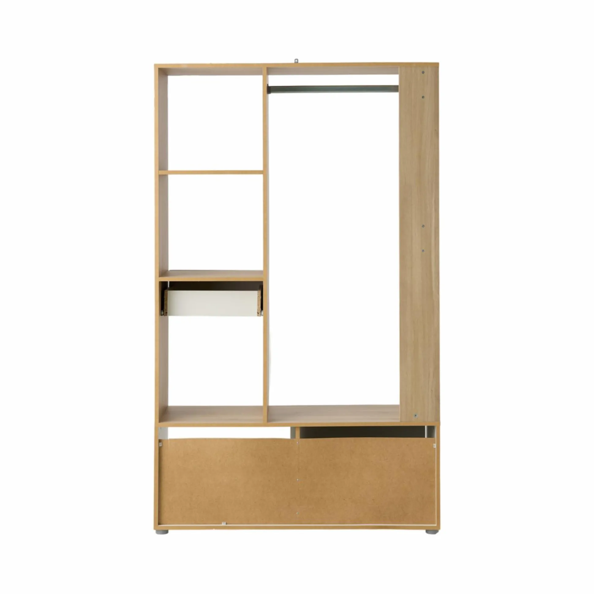 Meuble d'entrée blanc et décor bois Paul