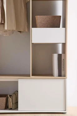 Meuble d'entrée blanc et décor bois Paul