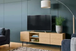 Meuble TV 3 portes bois pieds métal Alex