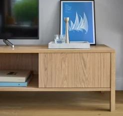 Meuble TV 3 portes décor bois Simon