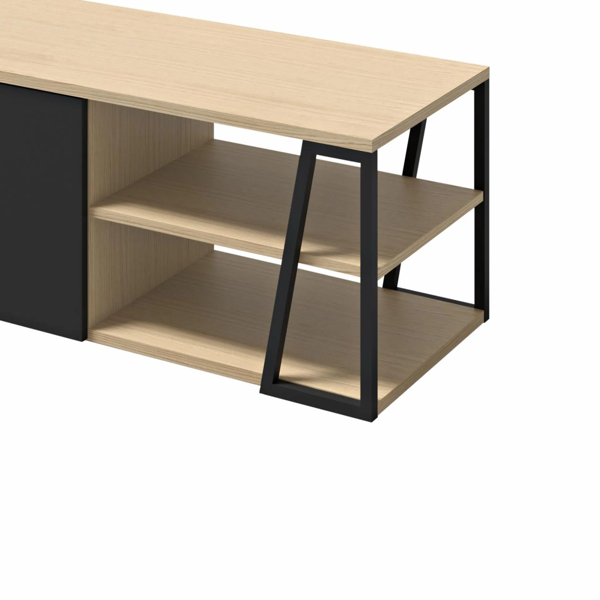 Meuble TV Albi 190 - Chêne/Noir