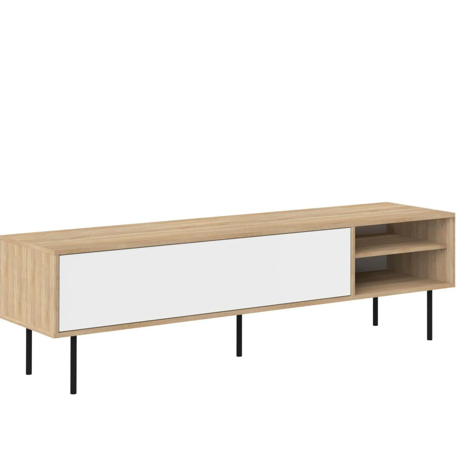 Meuble TV Ampère - Chêne/Blanc