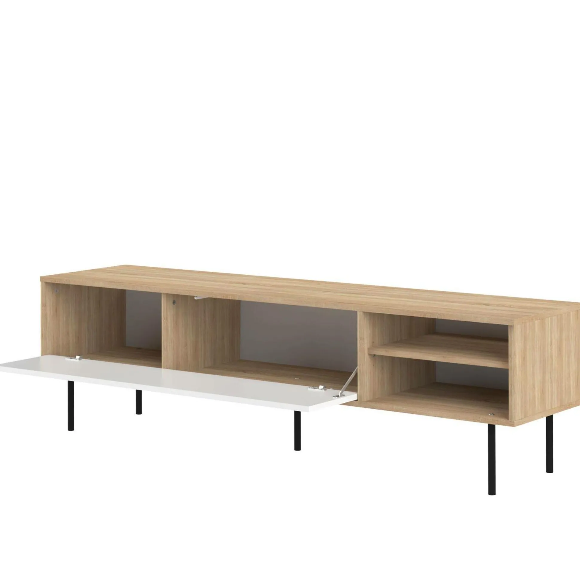 Meuble TV Ampère - Chêne/Blanc