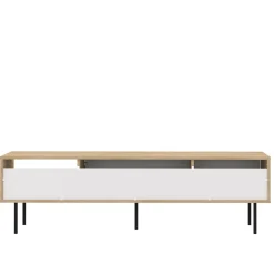 Meuble TV Ampère - Chêne/Blanc