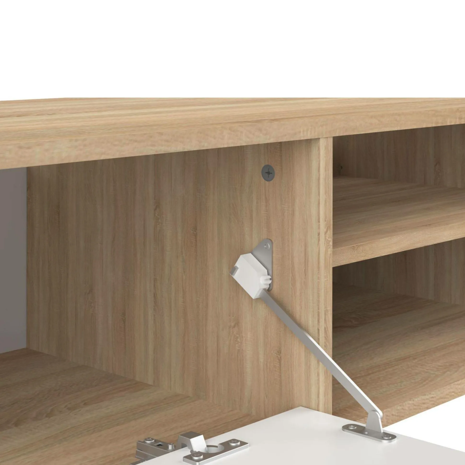 Meuble TV Ampère - Chêne/Blanc