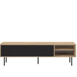 Meuble TV Ampère - Chêne/Noir