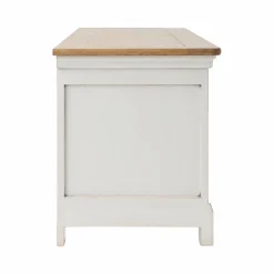 Meuble TV bois massif 2 portes 3 tiroirs Embellie - Blanc