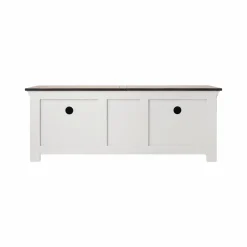 Meuble TV bois massif 2 portes 3 tiroirs Embellie - Blanc