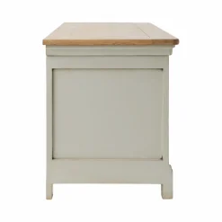 Meuble TV bois massif 2 portes 3 tiroirs Embellie - Grège