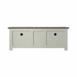 Meuble TV bois massif 2 portes 3 tiroirs Embellie - Grège