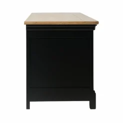 Meuble TV bois massif 2 portes 3 tiroirs Embellie - Noir