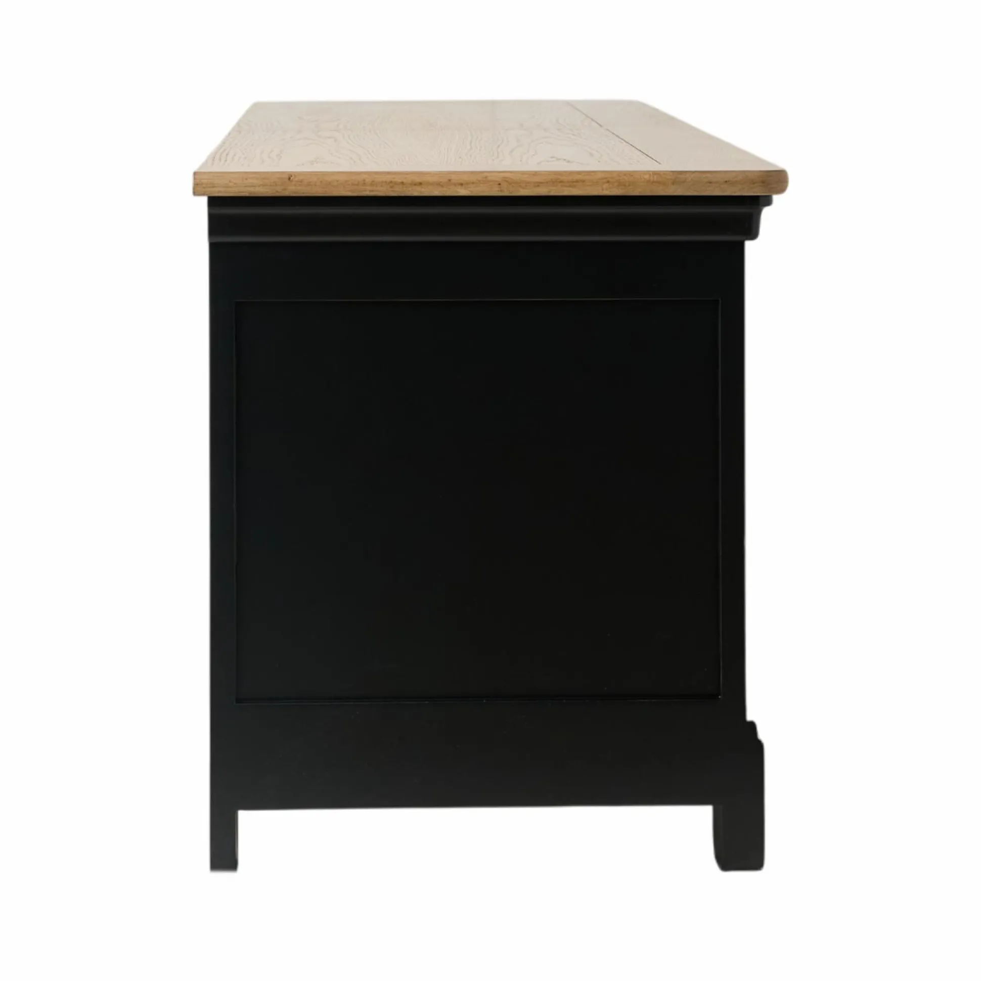 Meuble TV bois massif 2 portes 3 tiroirs Embellie - Noir