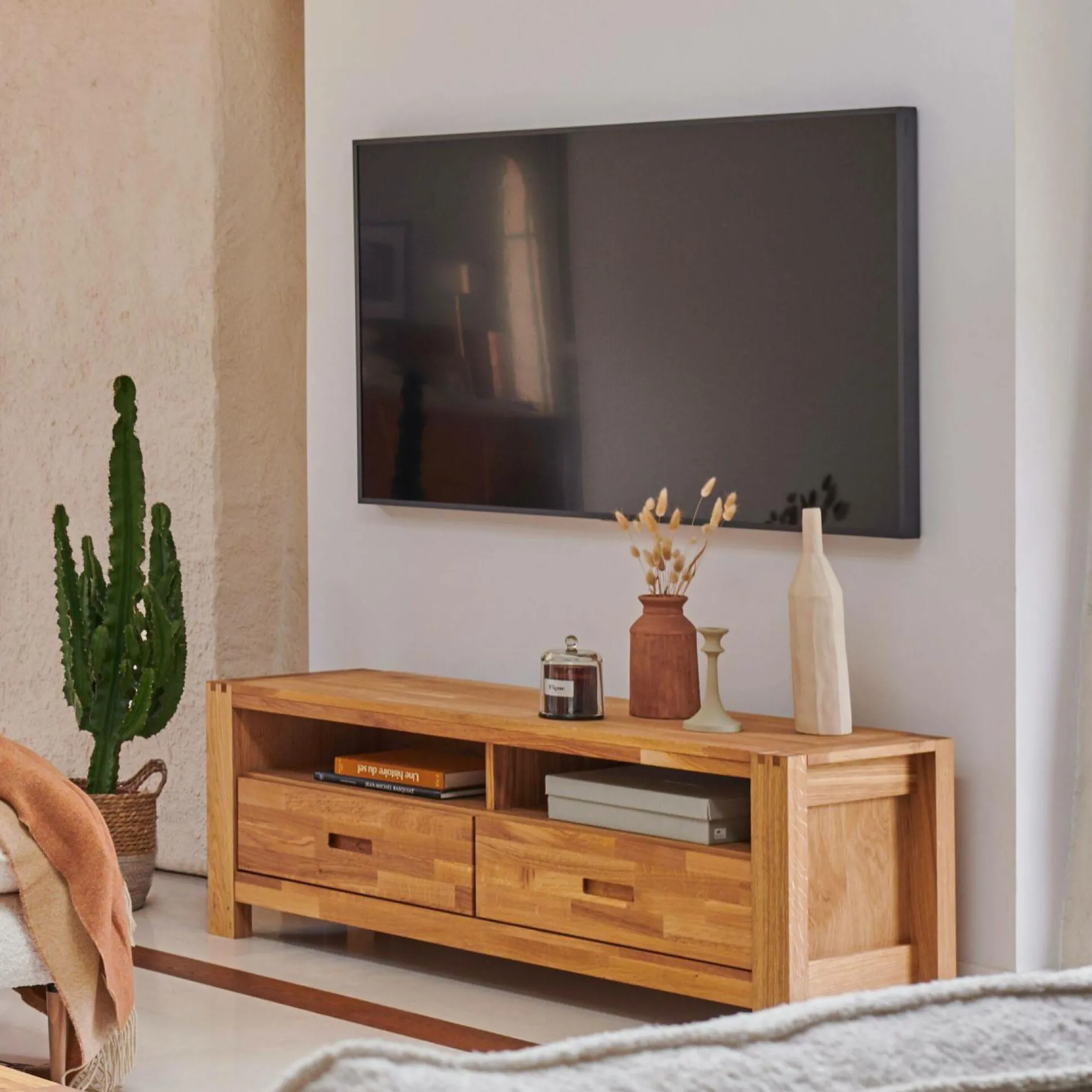 Meuble TV chêne massif Luminescence