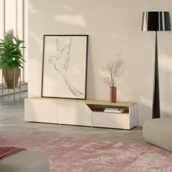 Meuble TV Verone - Chêne/Blanc