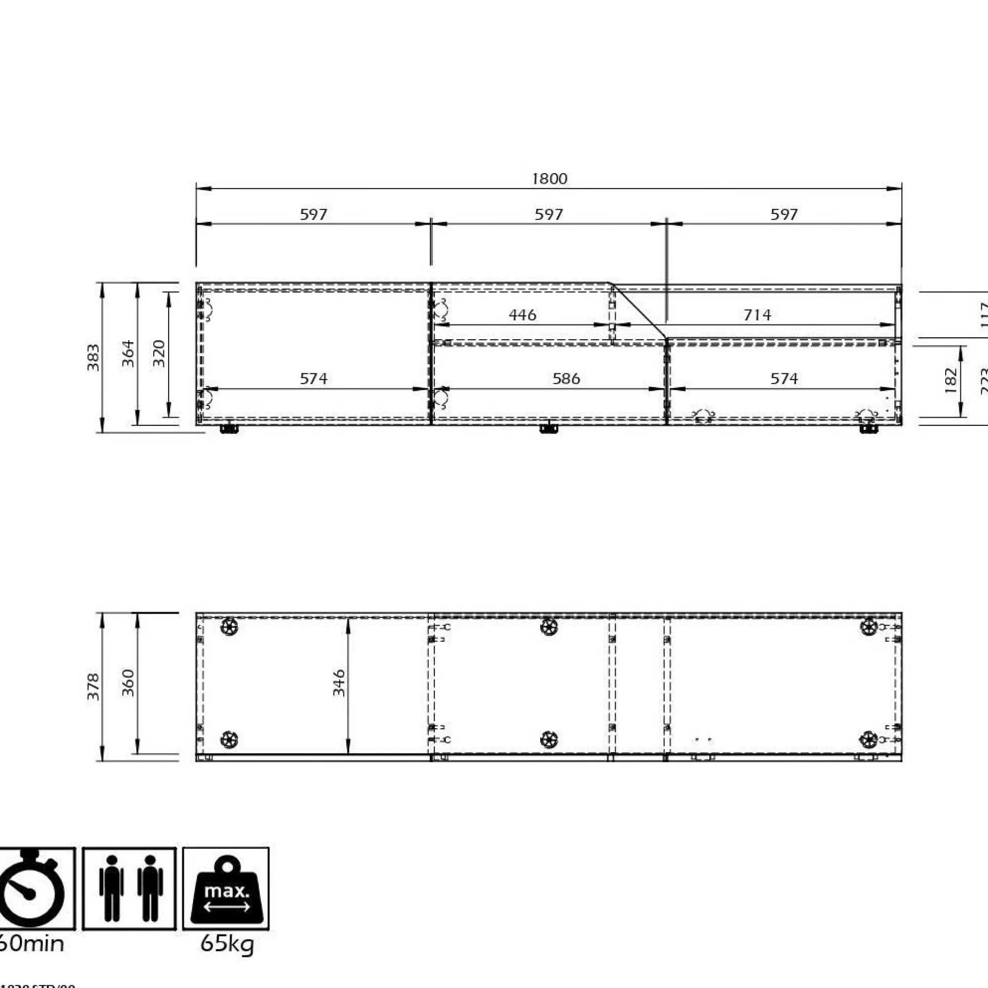 Meuble TV Verone - Chêne/Blanc