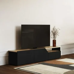 Meuble TV Verone - Chêne/Noir