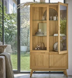 Meuble vitrine 4 portes bois Adèle