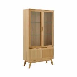 Meuble vitrine 4 portes bois Adèle