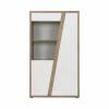 Meuble vitrine décor bois et blanc 2 portes Gustave