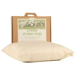MILLE OREILLERS Oreiller ferme en laine vierge biologique - 50 x 70 cm