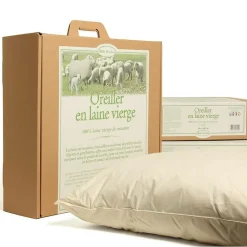 MILLE OREILLERS Oreiller ferme en laine vierge biologique - 50 x 70 cm