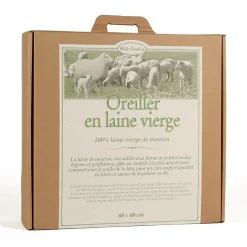 MILLE OREILLERS Oreiller ferme en laine vierge biologique - 50 x 70 cm