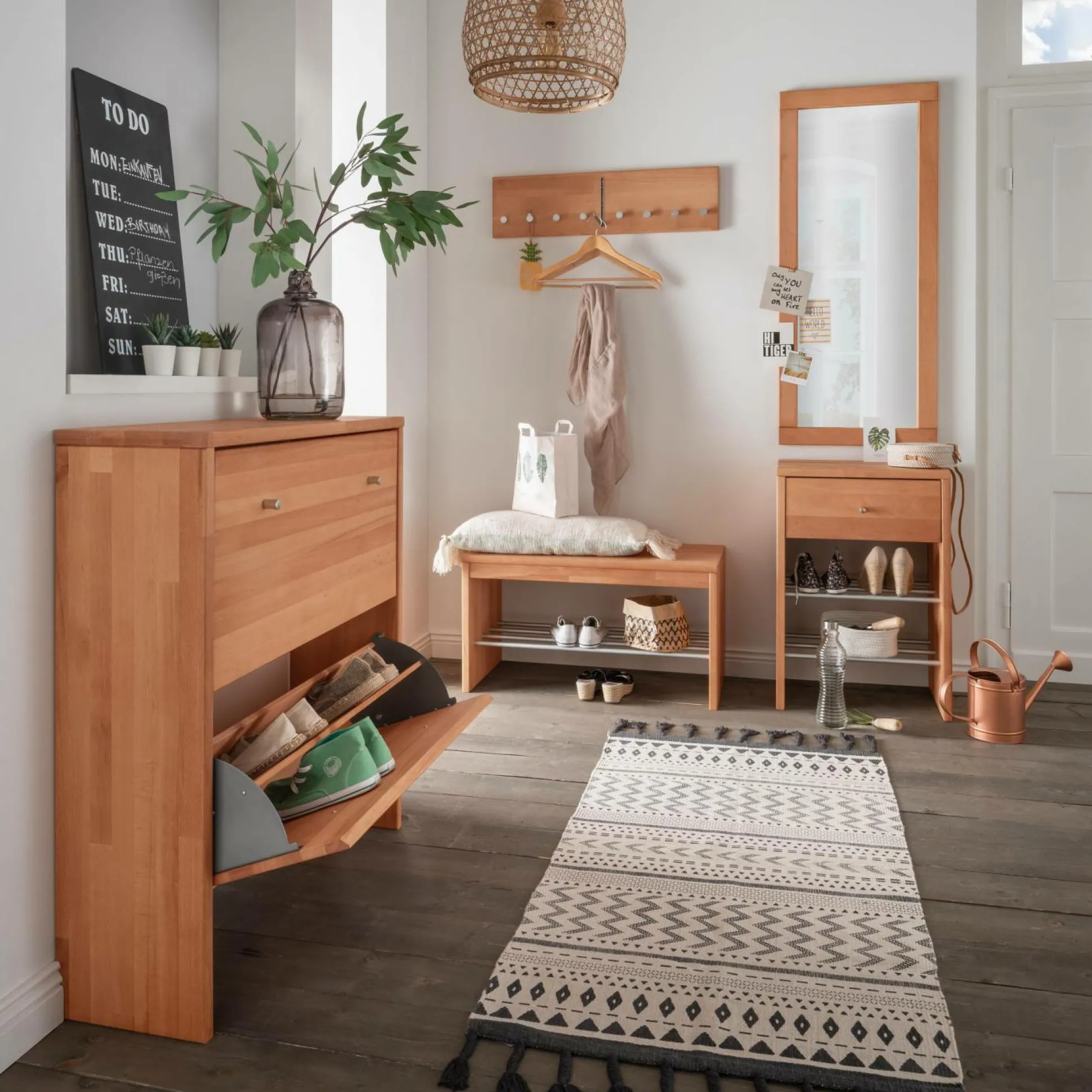 Miroir en hêtre massif Cyriel