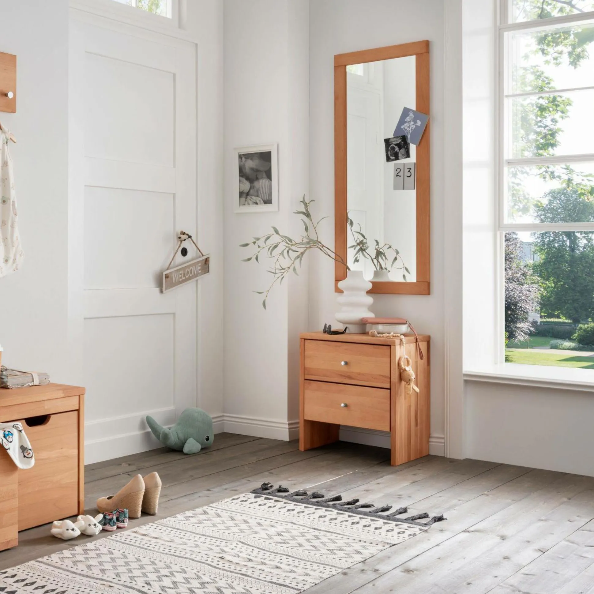 Miroir en hêtre massif Cyriel