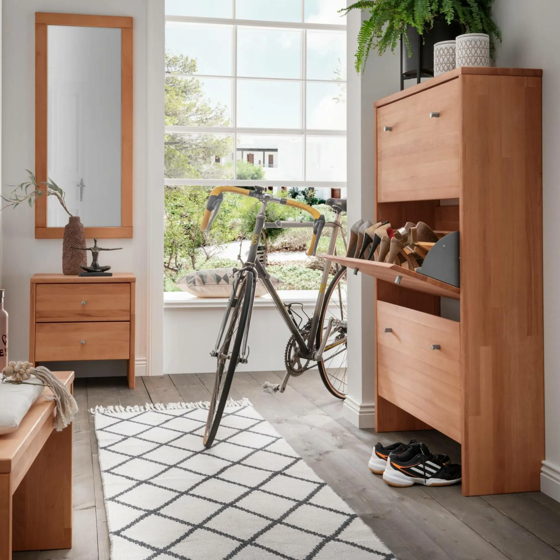 Miroir en hêtre massif Cyriel