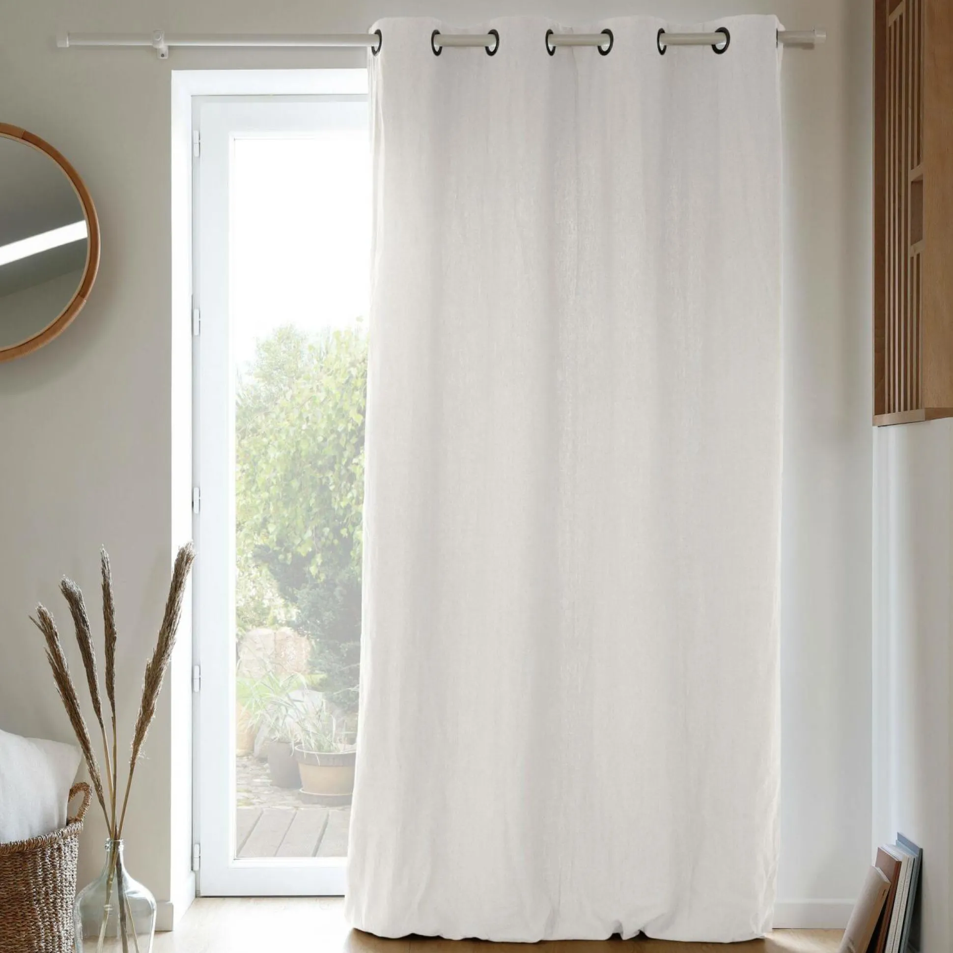 MOONDREAM Rideau thermique en lin Colin - Blanc