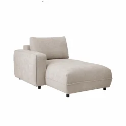 Méridienne pour canapé modulable tissu Solenn - Ecru - Méridienne gauche