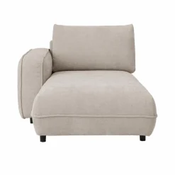 Méridienne pour canapé modulable tissu Solenn - Ecru - Méridienne gauche