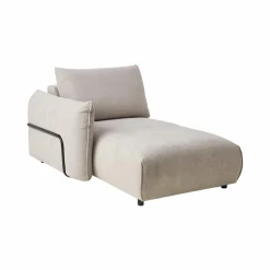 Méridienne pour canapé modulable tissu Solal - Beige - Méridienne gauche