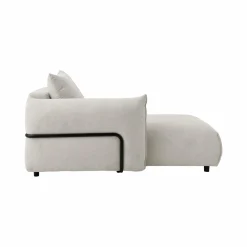 Méridienne pour canapé modulable tissu Solal - Beige - Méridienne gauche