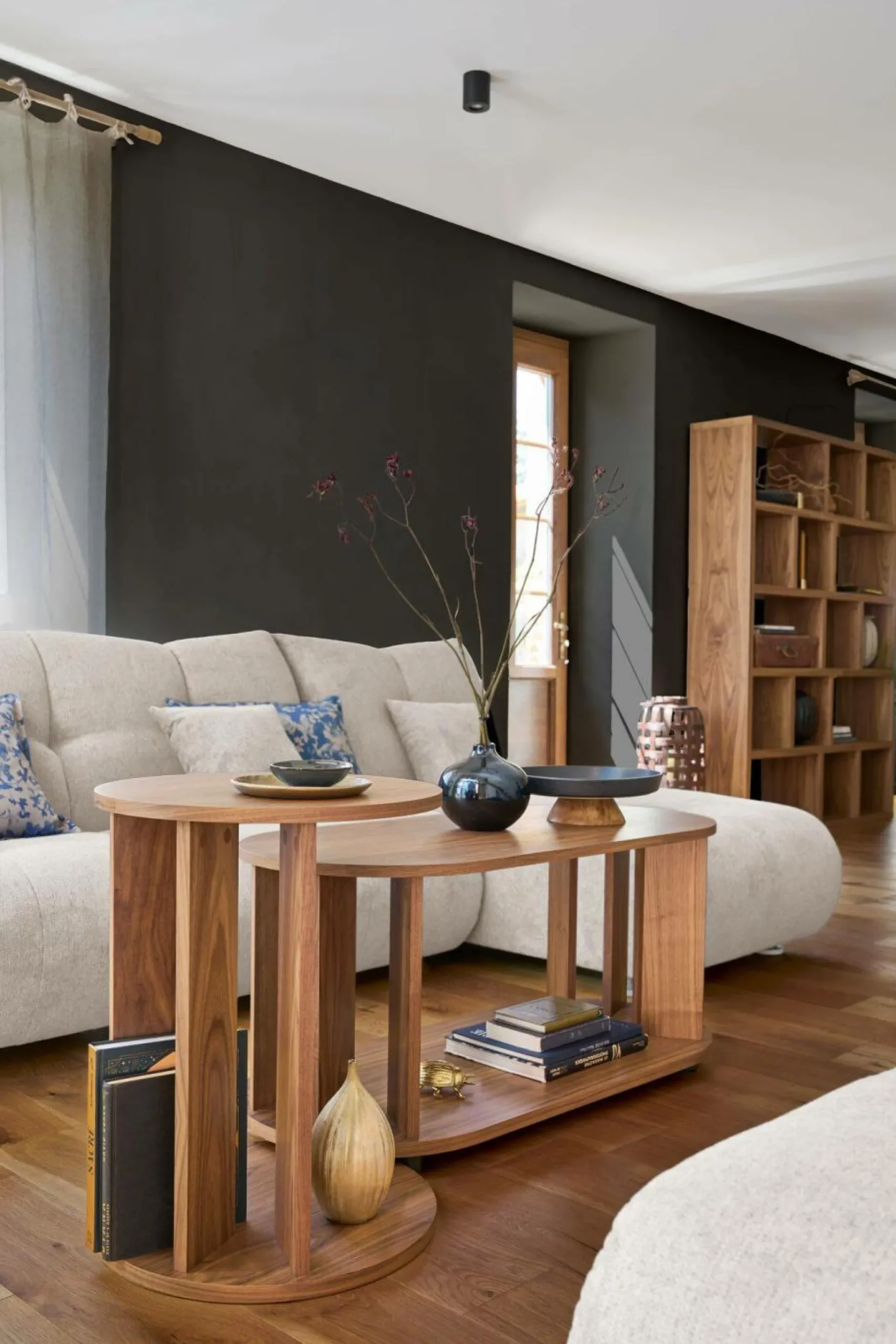 Méridienne pour canapé modulable tissu Benny - Naturel